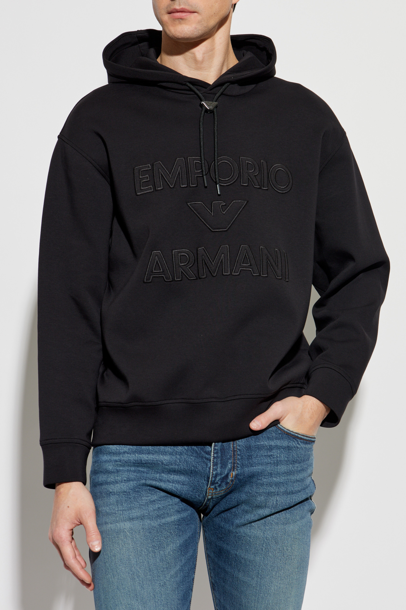 EMPORIO ARMANI EM001121AF10013UC001 関税送料込 Black Sweatshirt from the Sustainability collection Emporio